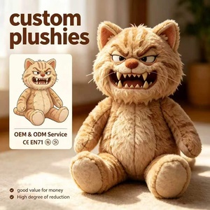 Bulk Personalized Angry Wild Cat Plush, Soft Stuffed Animal, Wholesale Bulk Custom Plush Supply