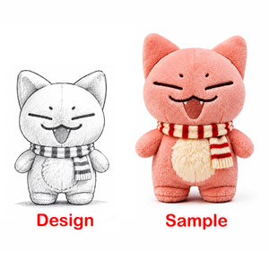 Custom Pink Cat Plush Doll OEM ODM Stuffed Animal Toy Manufacturer Low MOQ Design Your Own Plushie Bulk Wholesale