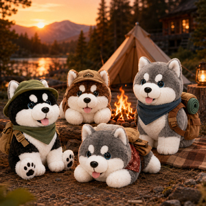 Wholesale Cute Husky Plush Collection Custom Stuffed Dog OEM ODM Multiple Styles