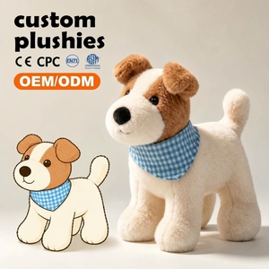Manufacturer Wholesale Factory Custom Realistic Plush Dog with Scarf Stuffed Animal Puppy Toy